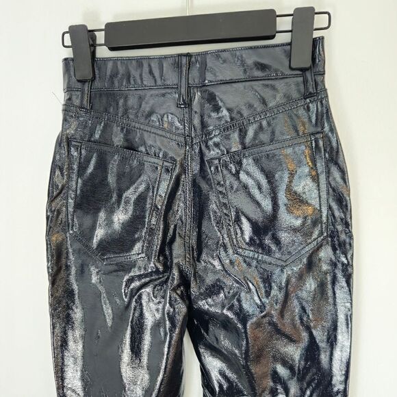 NWT Abercrombie & Fitch Patent Leather The 90s Straight Ultra High Rise Pant 25S - Picture 6 of 14